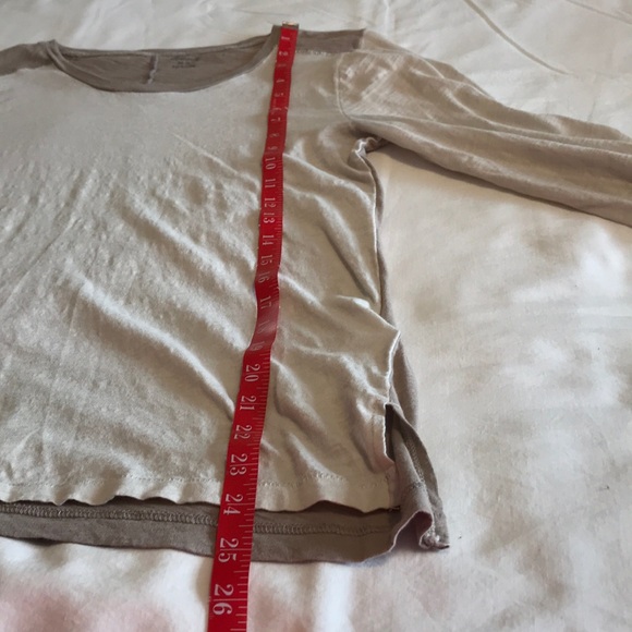 Madewell Two-tone Tan Long Sleeve T-Shirt - Sz M - Picture 6 of 8